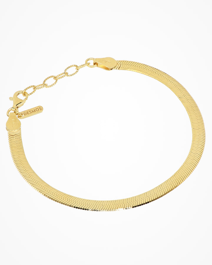 Bracciale in argento dorato Herringbone