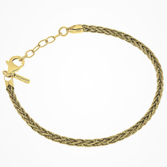 Bracciale in argento oro giallo catene intrecciate