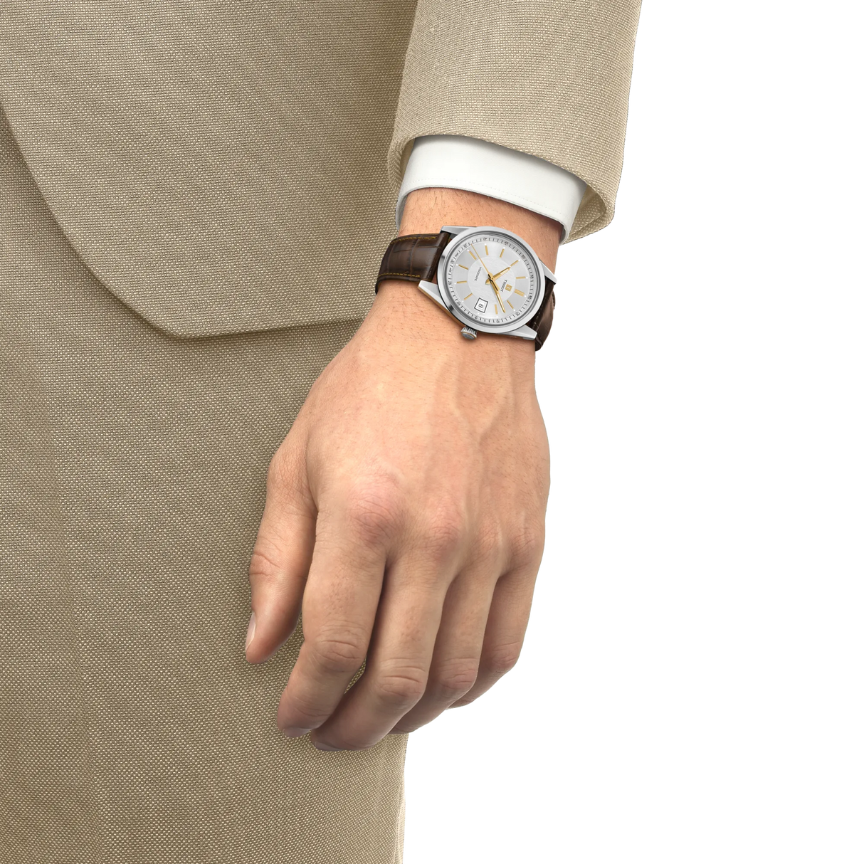 Visodate Automatico Argento Pelle 39mm