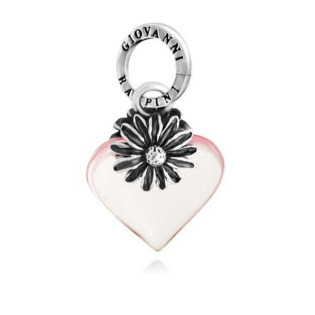 Charm Cuore Rosa con Margherita
