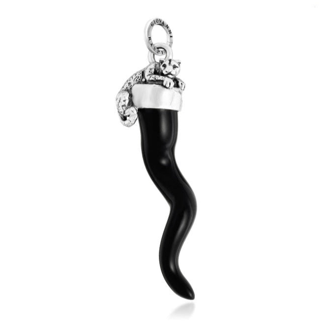 Charm Corno Nero con Leopardo