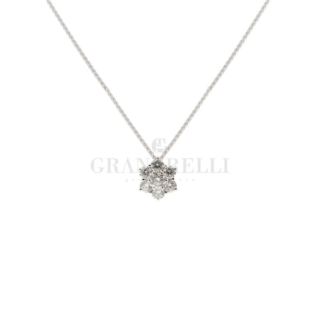 Girocollo Fiore Diamanti IN ORO BIANCO-Girocolli-GRANARELLI-Gioielleria Granarelli