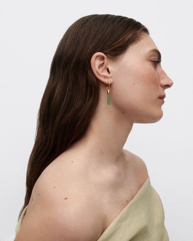 Orecchino a Cerchio Singolo Avventurina Verde Large Jupiter