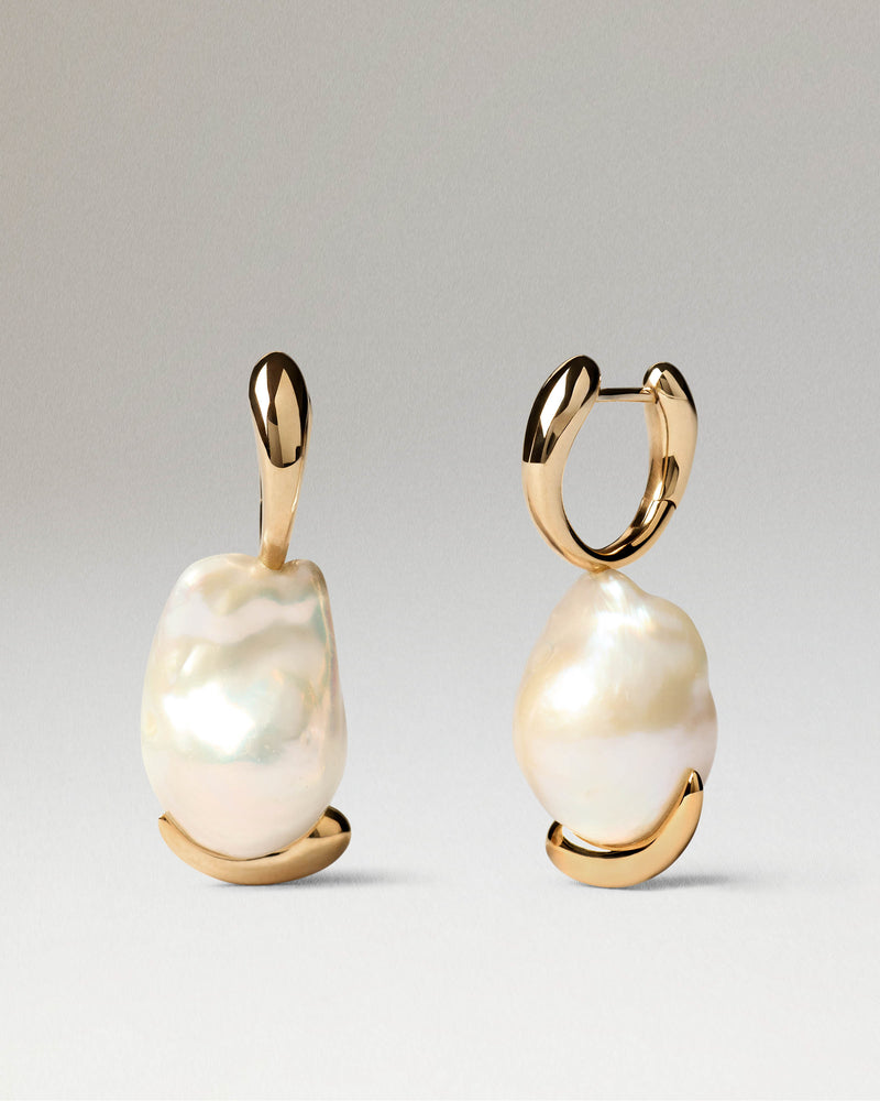 Orecchini a cerchio con perla Mist