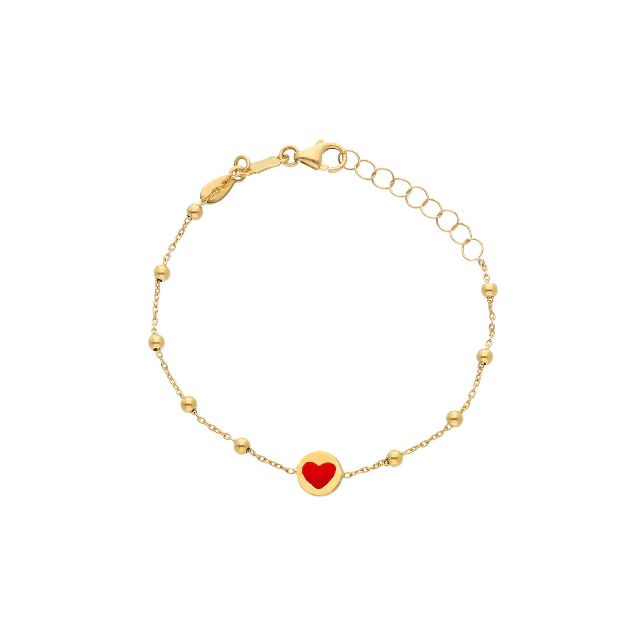 Bracciale Baby Cuore smaltato in Oro Giallo-Bracciali-GRANARELLI-Gioielleria Granarelli