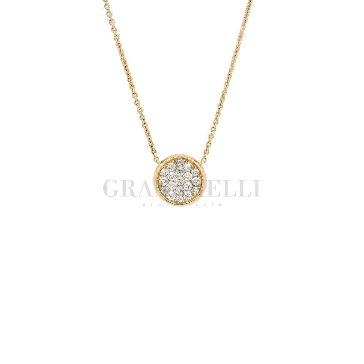 Girocollo Piastra In oro Rosa e Pavè di Diamanti