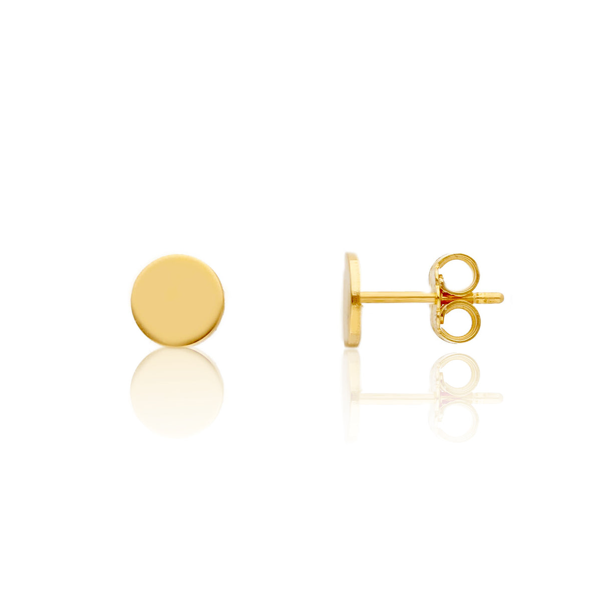 Orecchini piastra tonda a lobo in oro giallo-Orecchini-GRANARELLI-Gioielleria Granarelli