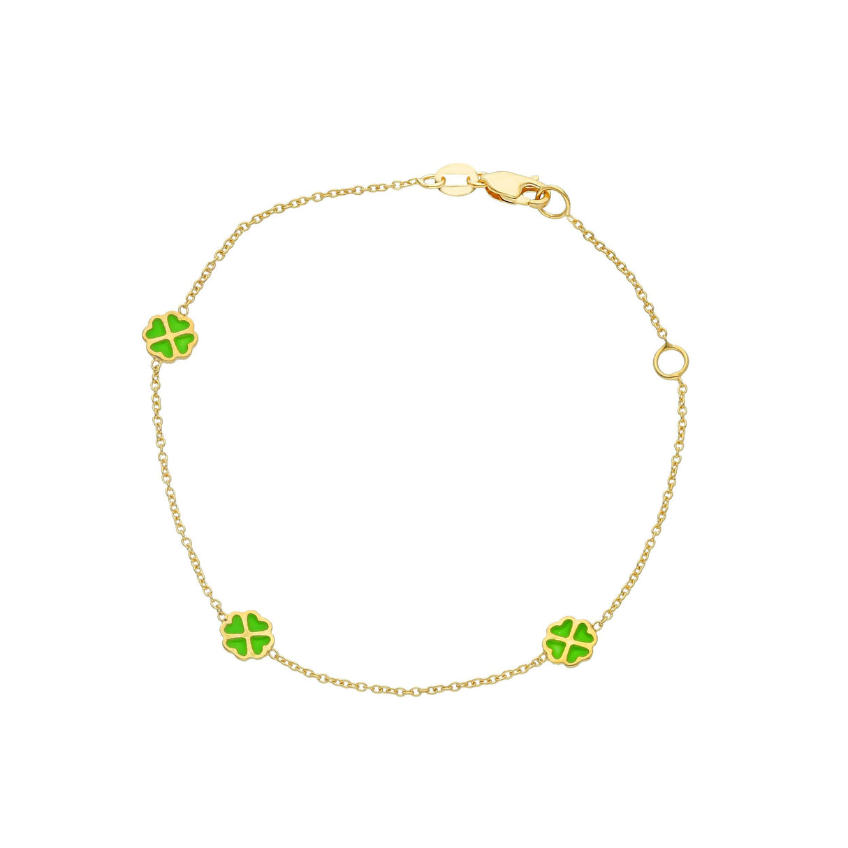 Bracciale 3 Quadrifogli in Smalto Oro Giallo-Bracciali-GRANARELLI-Gioielleria Granarelli