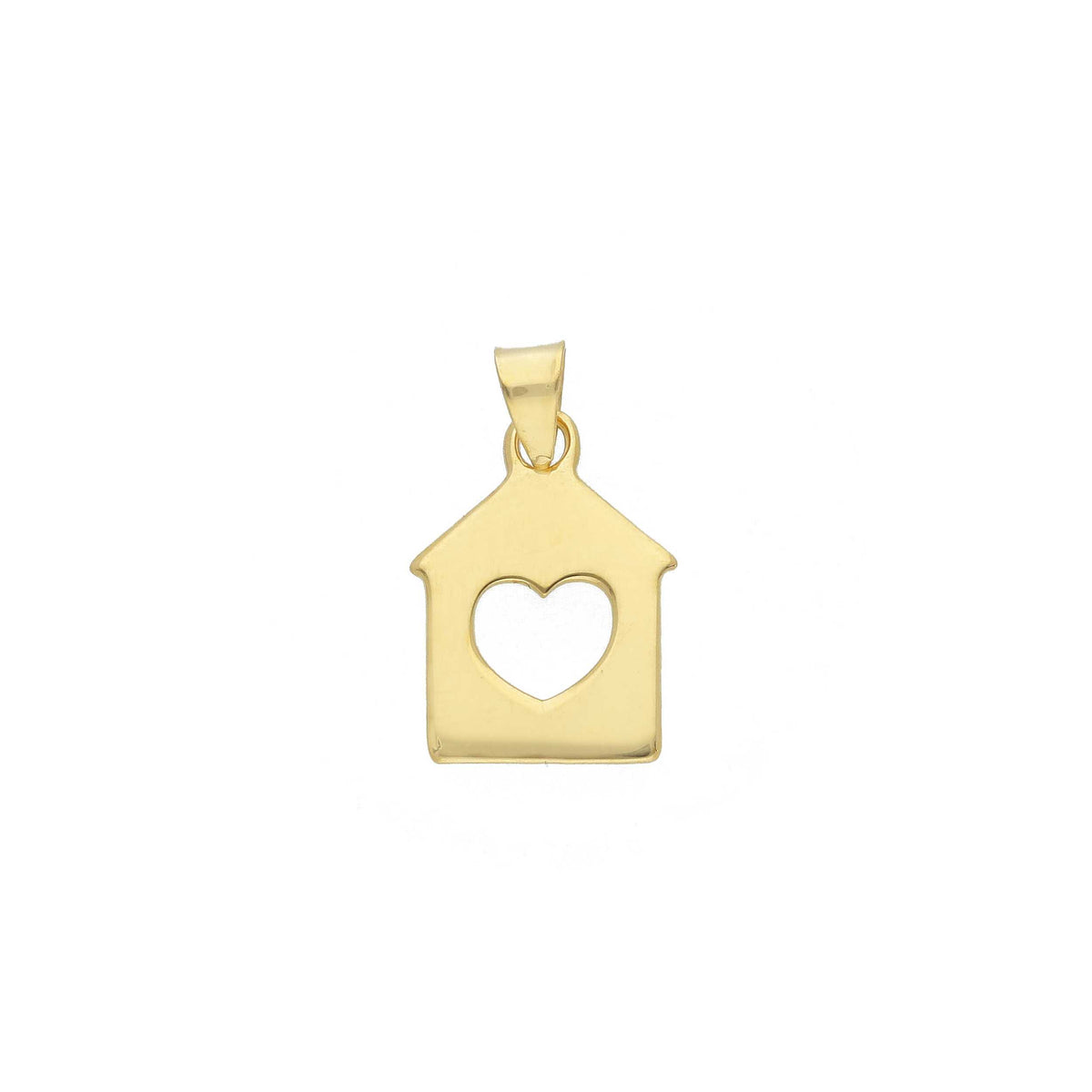 Ciondolo Casa con Cuore in Oro Giallo