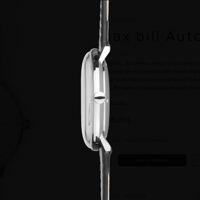 Max Bill Automatic Quadrante Argento Cinturino Pelle