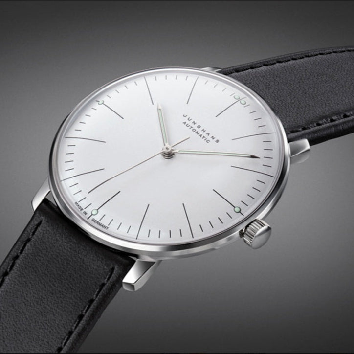 Max Bill Automatic Quadrante Argento Cinturino Pelle