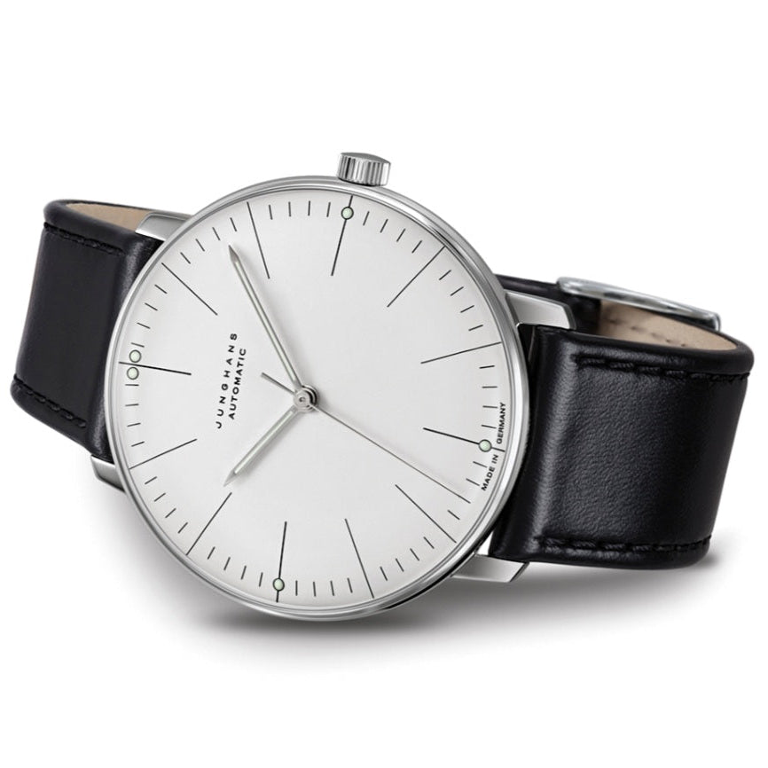 Max Bill Automatic Quadrante Argento Cinturino Pelle