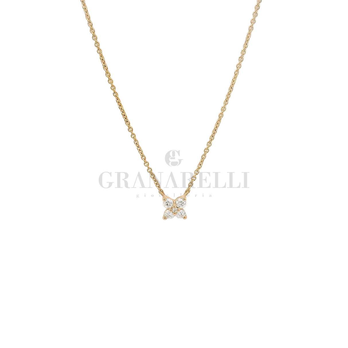 Collana Punto Luce Fiore Oro Rosa