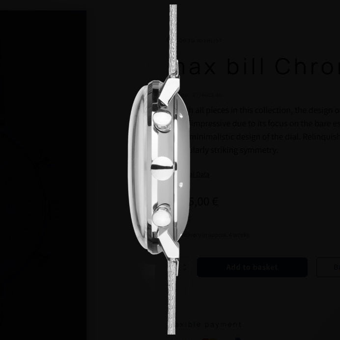 Max Bill Chronoscope Quadrante Argento Cinturino Acciaio