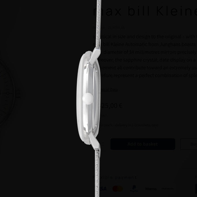 Max Bill Kleine Automatic Quadrante Argento Cinturino Acciaio