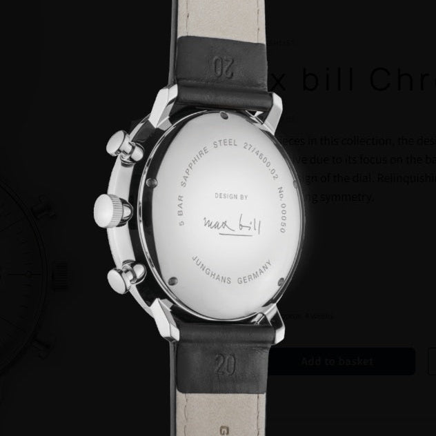 Max Bill Chronoscope Quadrante Argento Cinturino Pelle