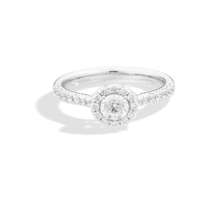 Anello solitario 0,63, con contorno