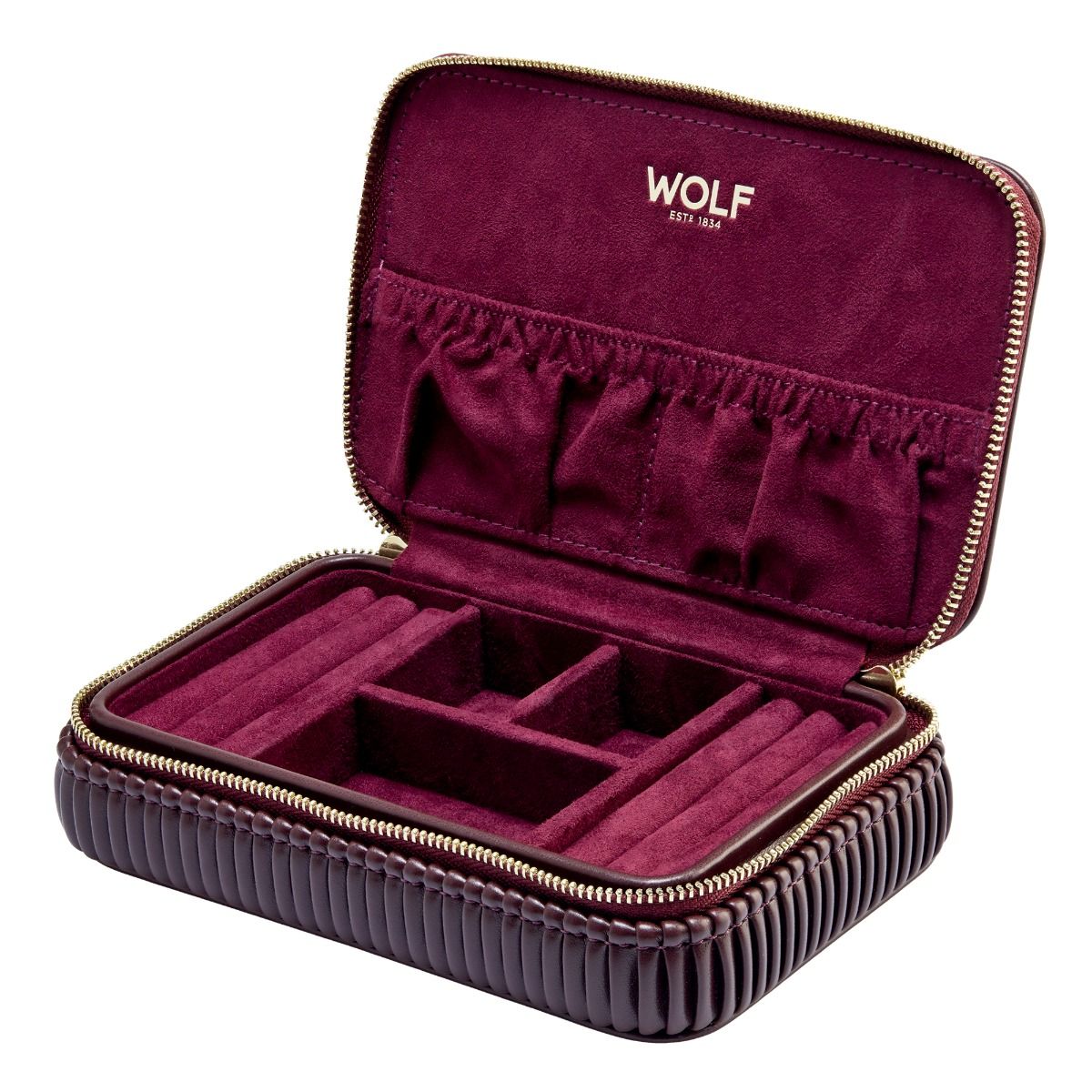 Astuccio Portagioie Bella Zip Bordeux