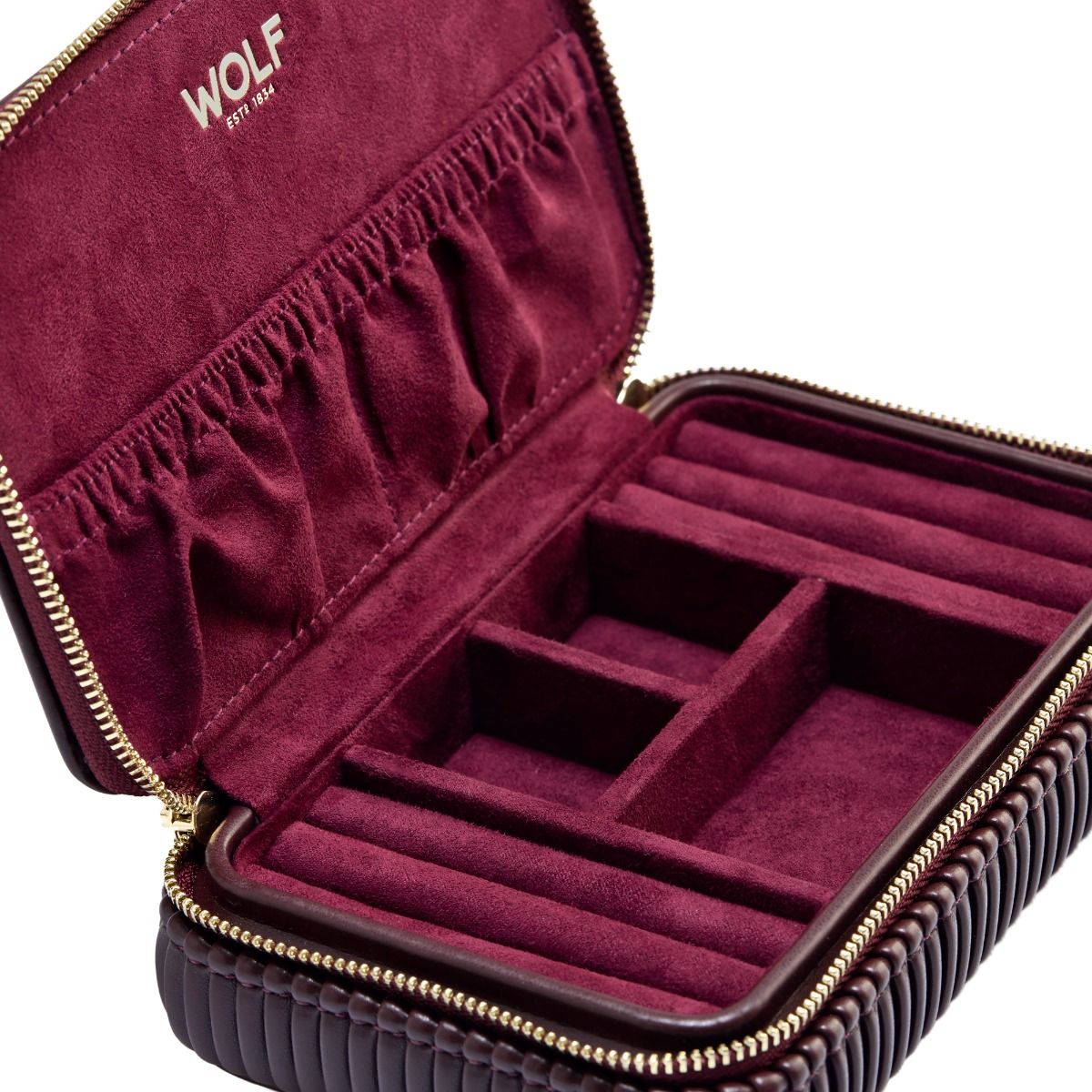 Astuccio Portagioie Bella Zip Bordeux