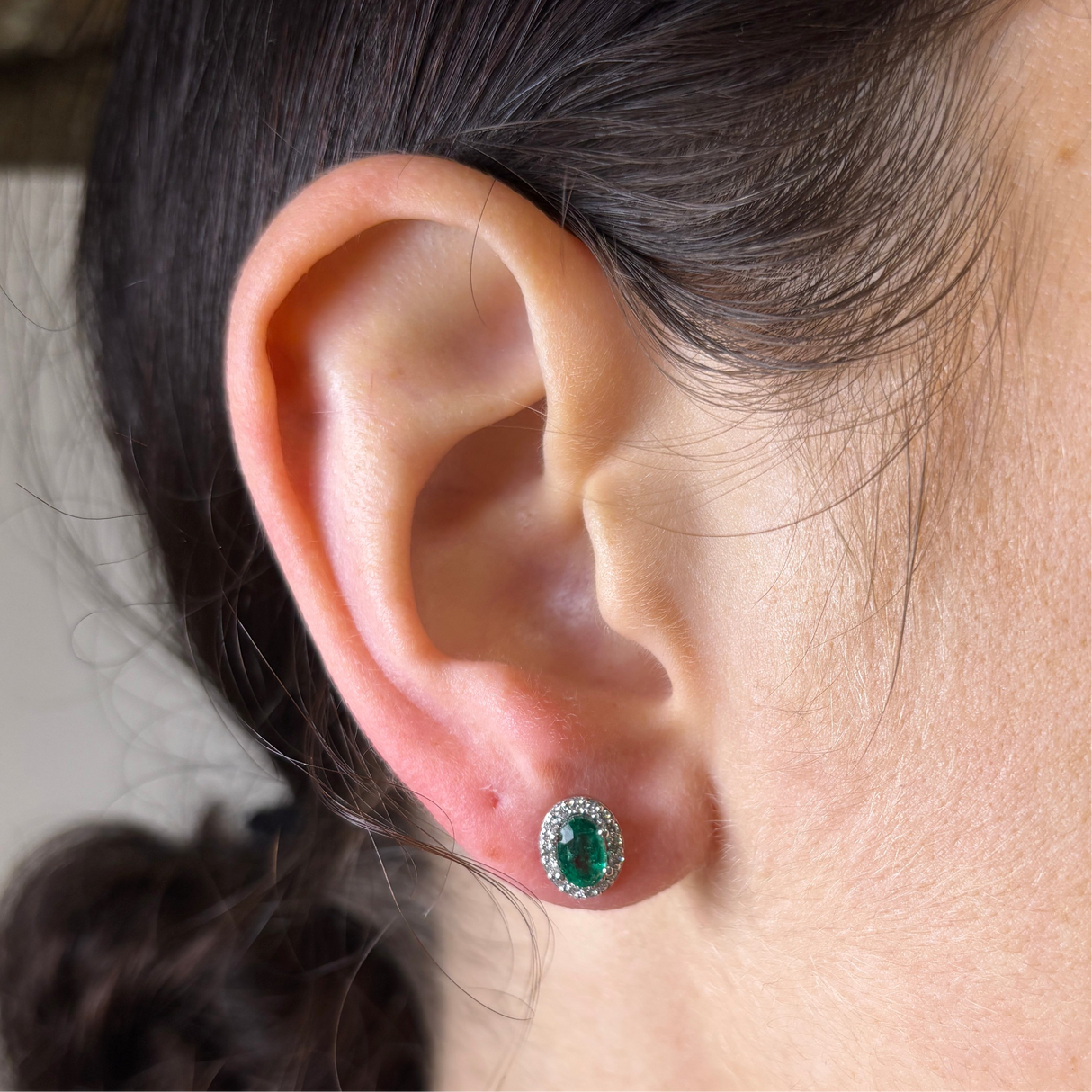 Boucles d'oreilles ovales saphir
