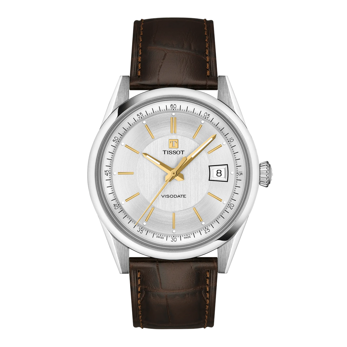Visodate Automatico Argento Pelle 39mm