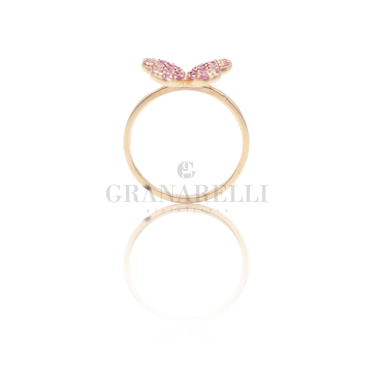Anello Farfalla di Zaffiri Oro Rosa