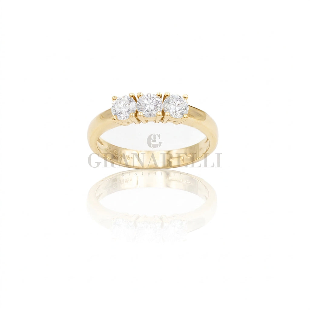 Anello Trilogy 0.58kt in Oro bianco