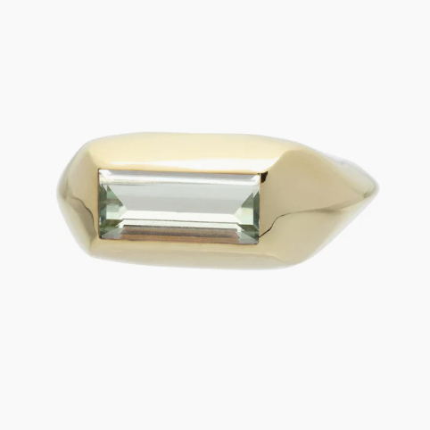 SPACE BAGUETTE AMETISTA VERDE ANELLO