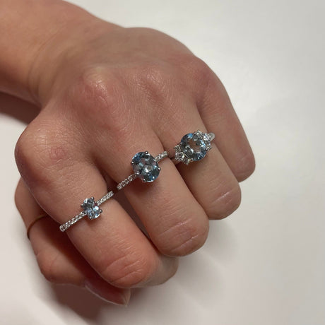 Anello Acquamarina 0.40kt in Oro Bianco-Anelli-GRANARELLI-12-Gioielleria Granarelli