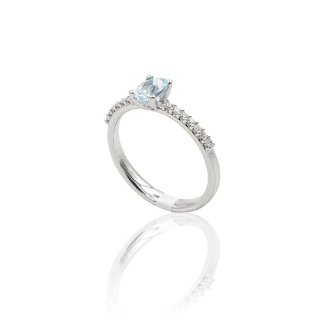 Anello Acquamarina 0.40kt in Oro Bianco-Anelli-GRANARELLI-12-Gioielleria Granarelli