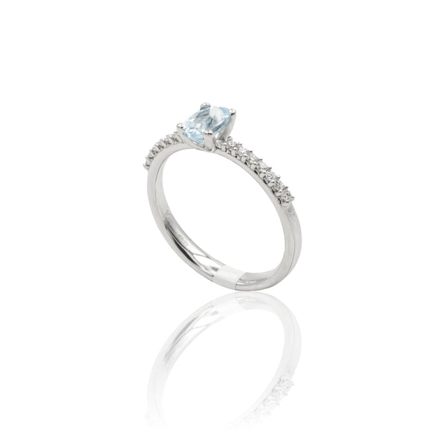 Anello Acquamarina 0.40kt in Oro Bianco-Anelli-GRANARELLI-12-Gioielleria Granarelli