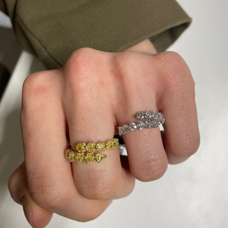 Anello Anniversary Diamanti Fancy taglio Cuore 2.28kt-Anelli-RECARLO-Gioielleria Granarelli