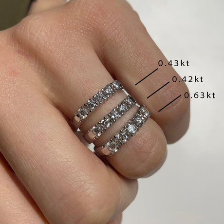 Anello Fedina 5 Diamanti 0.63kt in Oro Bianco-Anelli-GRANARELLI-13-Gioielleria Granarelli