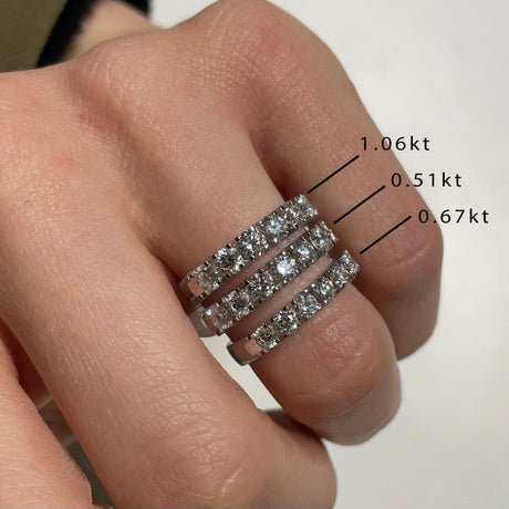 Anello Fedina 5 Diamanti 0.67kt in Oro Bianco-Anelli-GRANARELLI-13-Gioielleria Granarelli