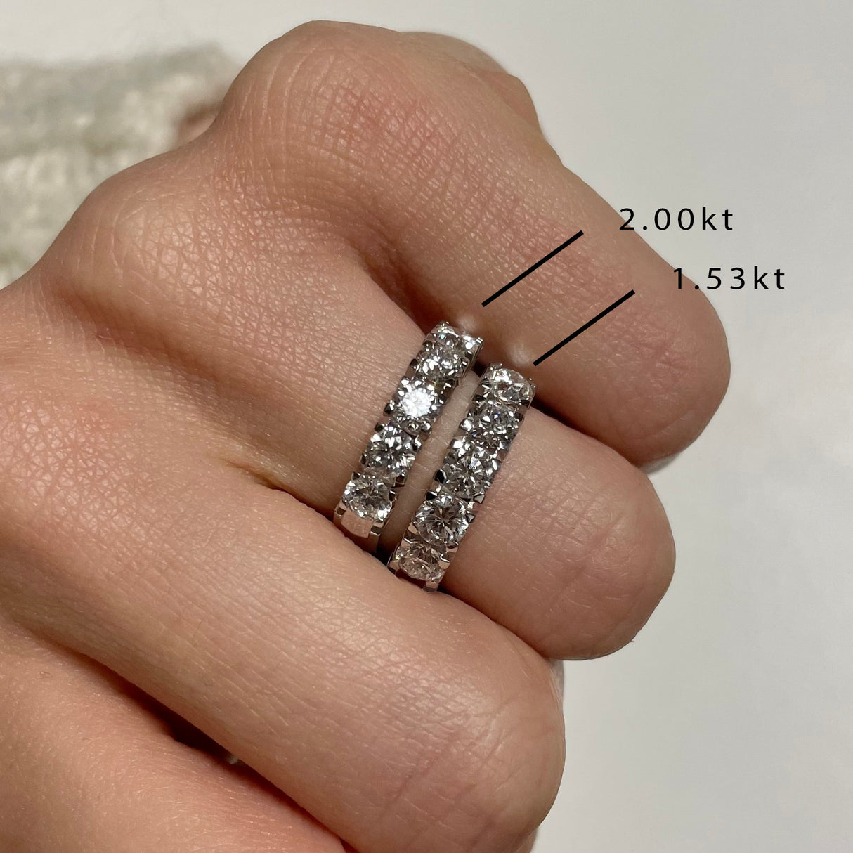 Anello Fedina 5 Diamanti 1.53kt in Oro Bianco-Anelli-GRANARELLI-12-Gioielleria Granarelli