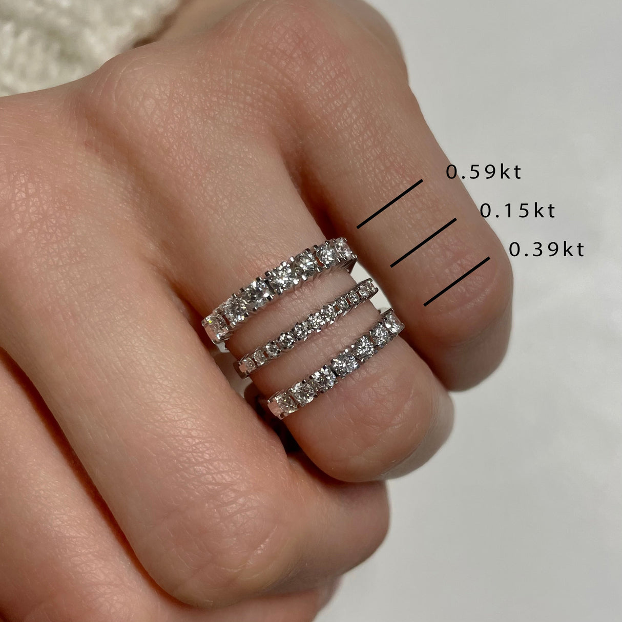 Anello Fedina 7 Diamanti 0.59kt in Oro Bianco-Anelli-GRANARELLI-13-Gioielleria Granarelli