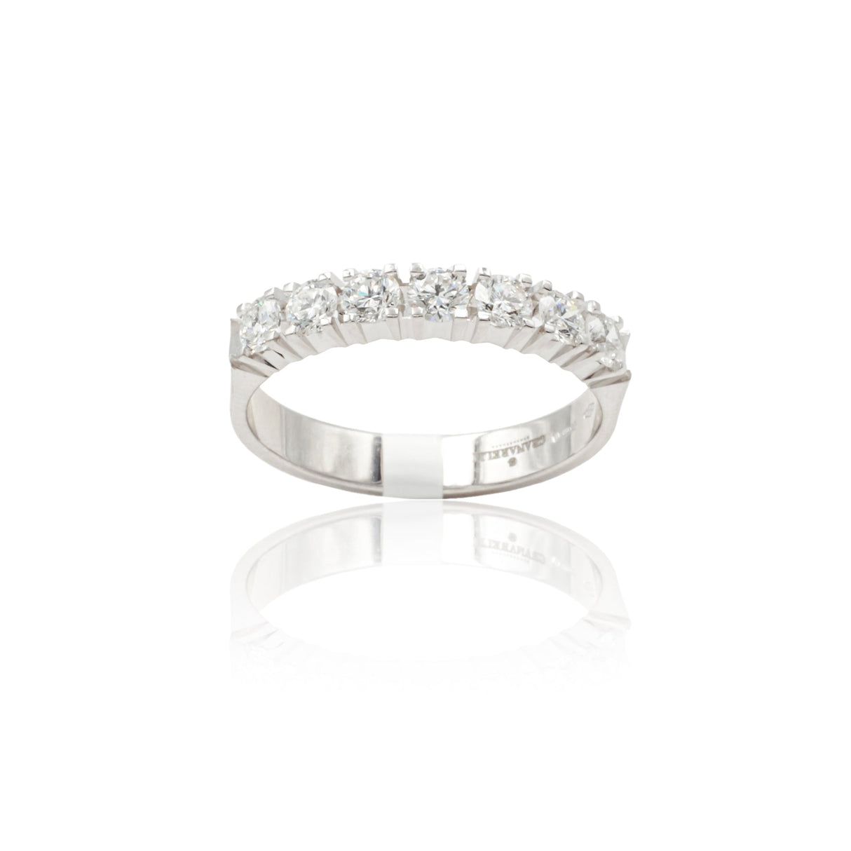 Anello Fedina 7 Diamanti 0.66kt in Oro Bianco-GRANARELLI-AN05410-7P066-Gioielleria Granarelli