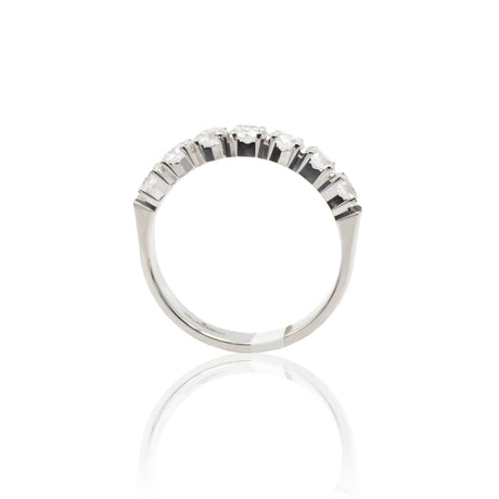 Anello Fedina 7 Diamanti 0.66kt in Oro Bianco-GRANARELLI-AN05410-7P066-Gioielleria Granarelli