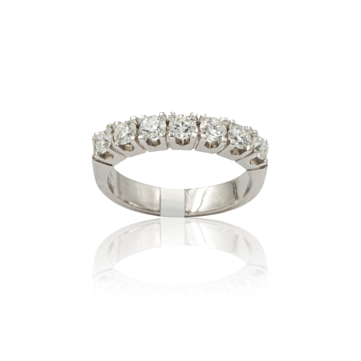 Anelli Anello Fedina 7 Diamanti 0.92kt in Oro Bianco GRANARELLI