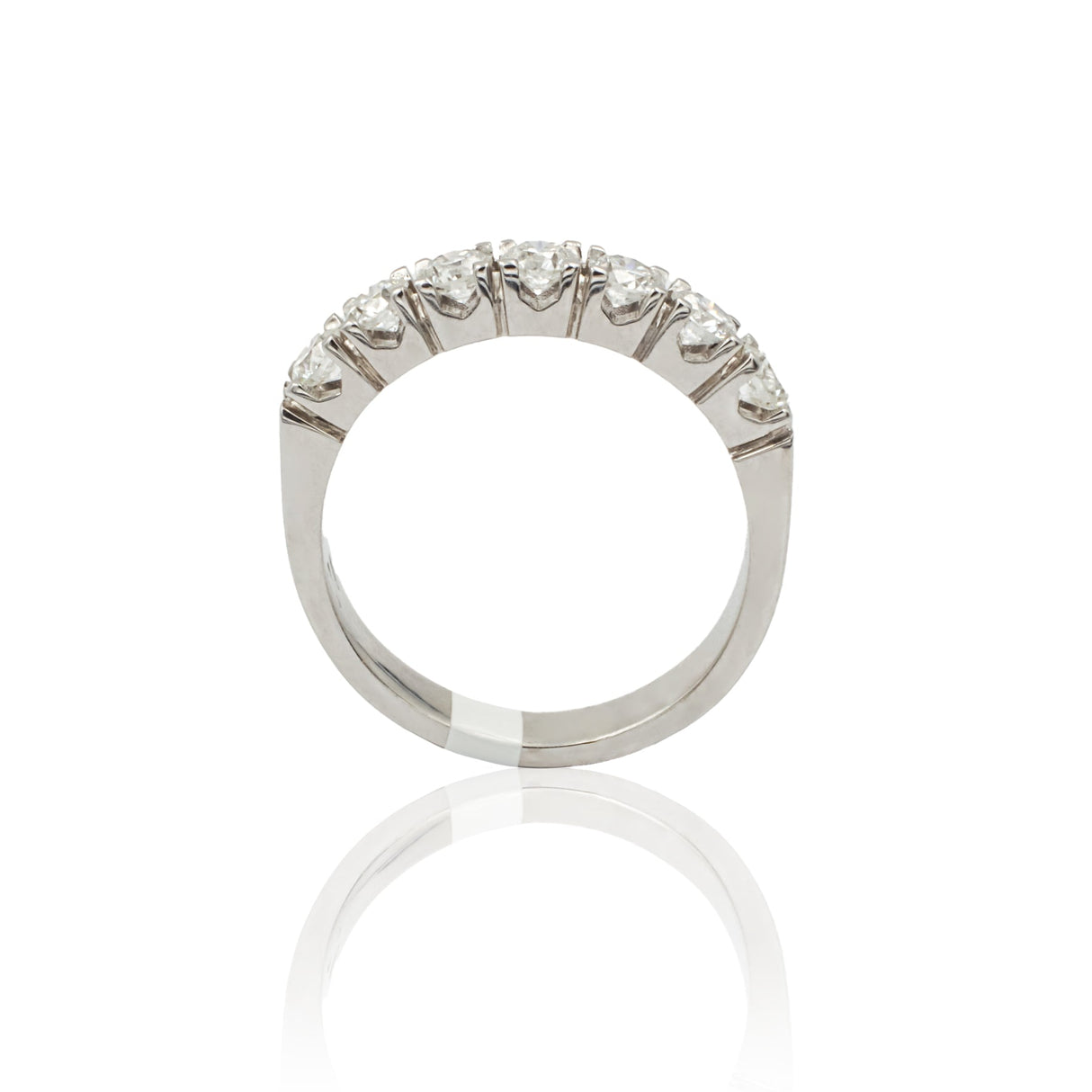 Anelli Anello Fedina 7 Diamanti 0.92kt in Oro Bianco GRANARELLI