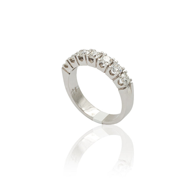 Anelli Anello Fedina 7 Diamanti 0.92kt in Oro Bianco GRANARELLI