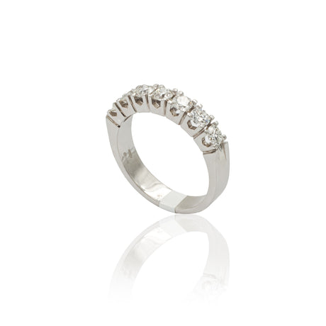 Anelli Anello Fedina 7 Diamanti 0.92kt in Oro Bianco GRANARELLI