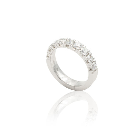 Anello Fedina con Diamanti 1.05kt in Oro Bianco-Anelli-GRANARELLI-13-Gioielleria Granarelli