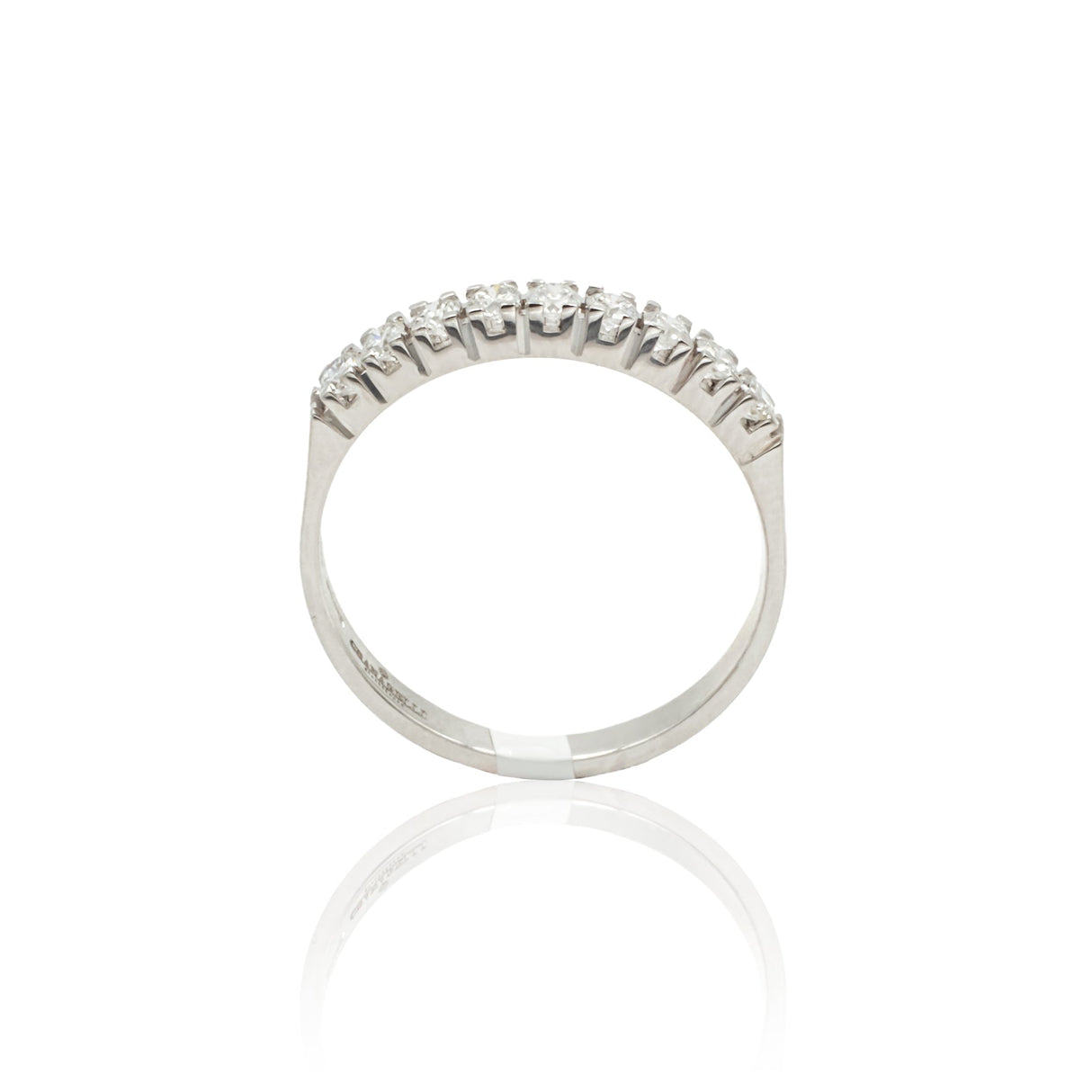 Anello Fedina con 9 Diamanti 0.32kt in Oro Bianco-Anelli-GRANARELLI-Gioielleria Granarelli