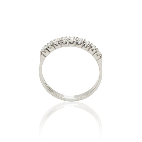 Anello Fedina con 9 Diamanti 0.32kt in Oro Bianco-Anelli-GRANARELLI-Gioielleria Granarelli