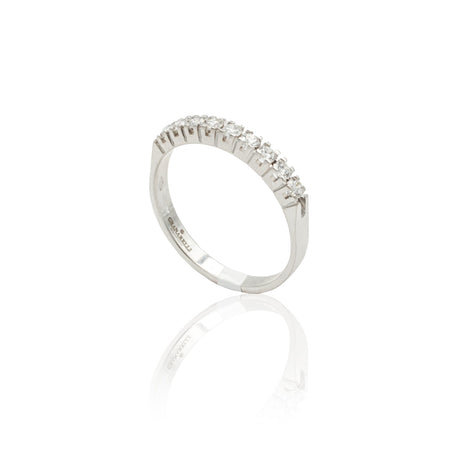 Anello Fedina con 9 Diamanti 0.32kt in Oro Bianco-Anelli-GRANARELLI-Gioielleria Granarelli