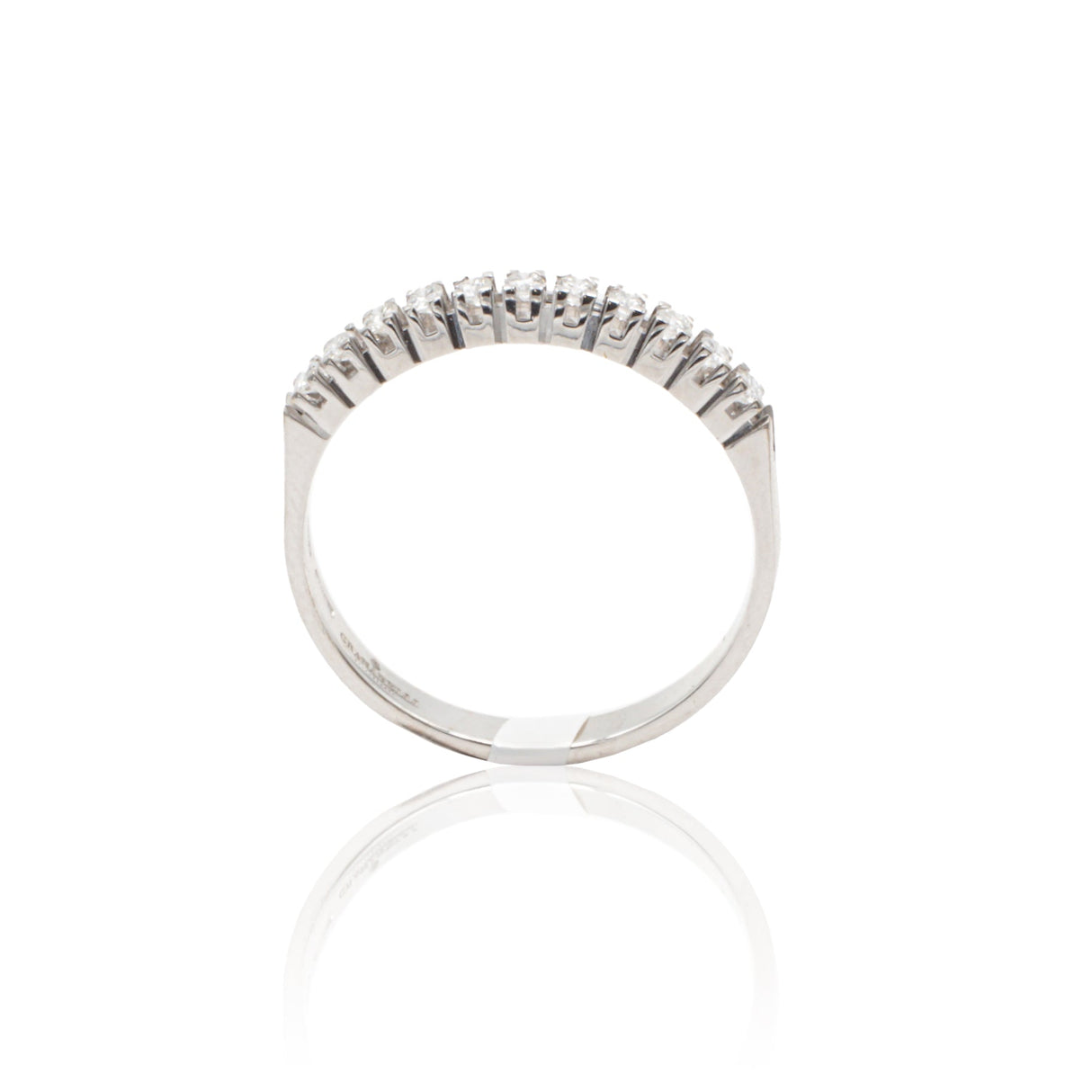 Anello Fedina con Diamanti 0.15kt in Oro Bianco-Anelli-GRANARELLI-13-Gioielleria Granarelli