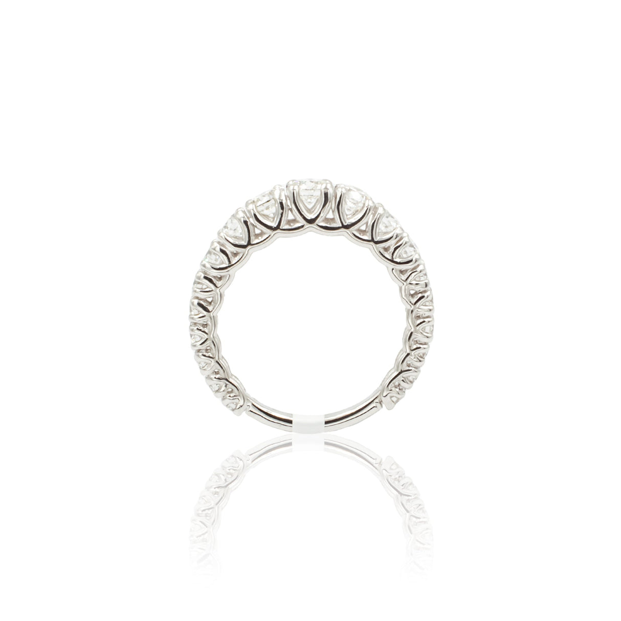 Anello Fedina di Diamanti Scalata in Oro Bianco-Anelli-GRANARELLI-14-Gioielleria Granarelli