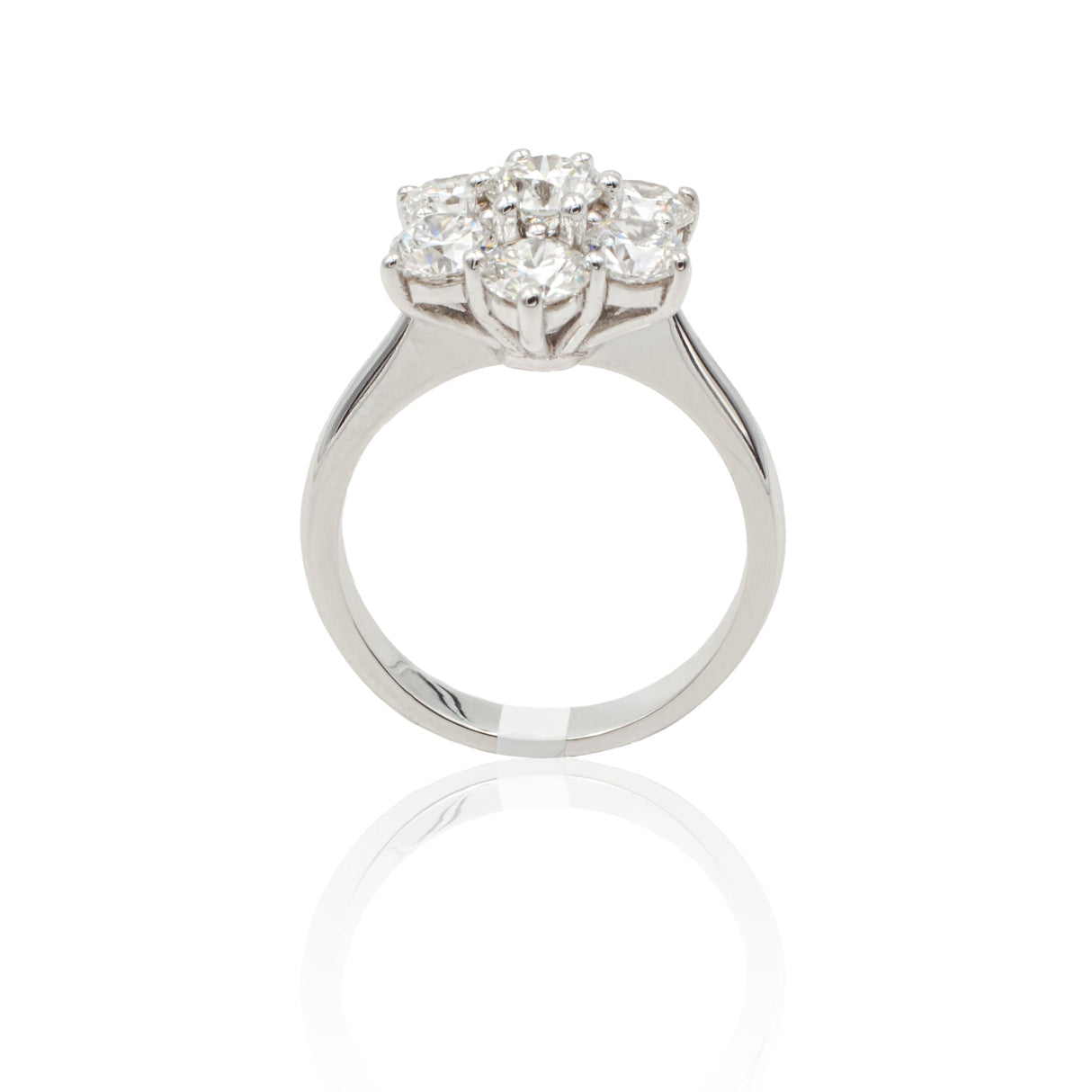 Anello Fiore 2.20kt in Oro Bianco-Anelli-GRANARELLI-14-Gioielleria Granarelli