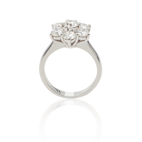 Anello Fiore 2.20kt in Oro Bianco-Anelli-GRANARELLI-14-Gioielleria Granarelli